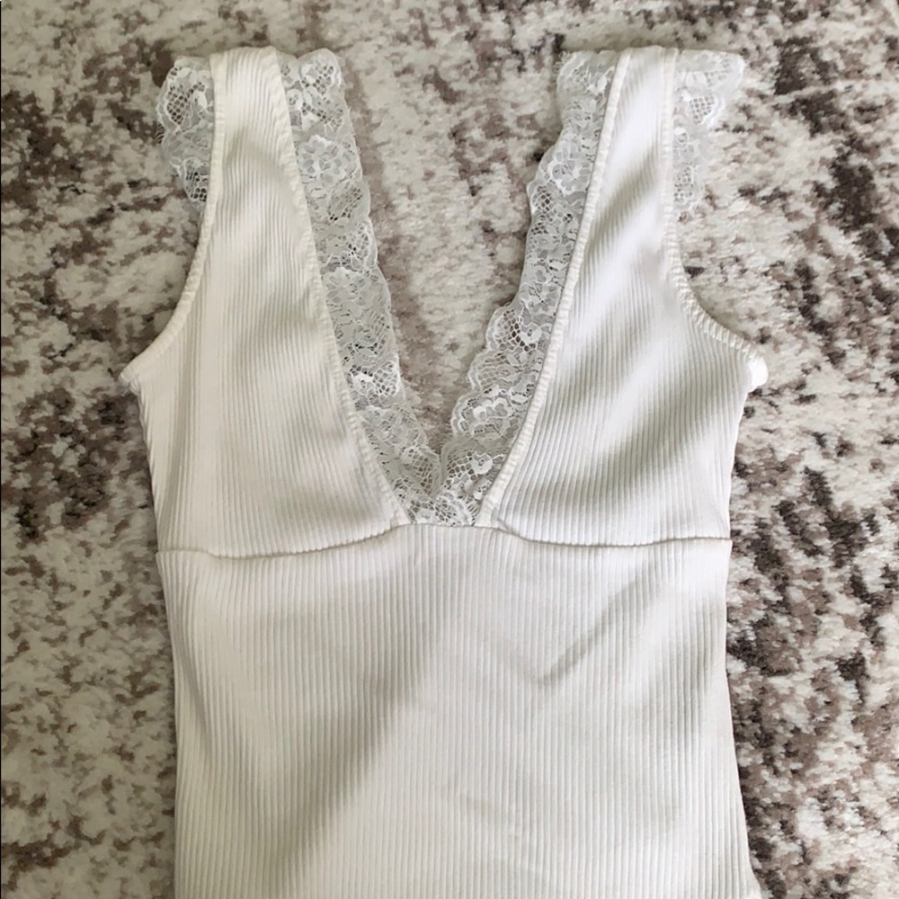 Deep v ribbed bodysuit